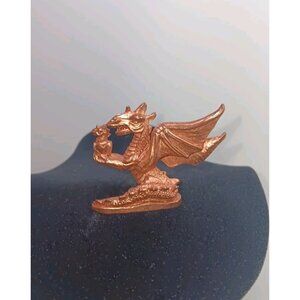 Vintage 1980 Rare Spoontiques Pewter Miniature Gold Dragon Figure 858